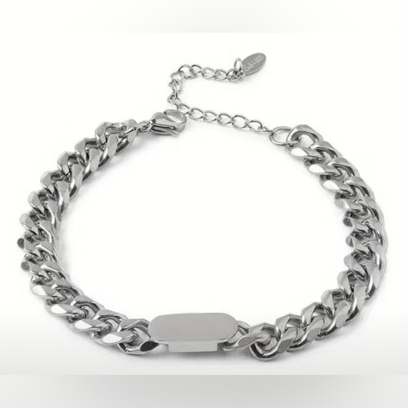 Titanium Steel Tide Bracelet Stainless Steel Cuban Chain For Men Women - Picture 1 of 3